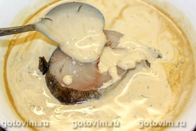 Налим в горчичном соусе, запеченный в духовке