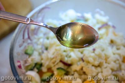 Салат из цветной капусты с сыром моцарелла