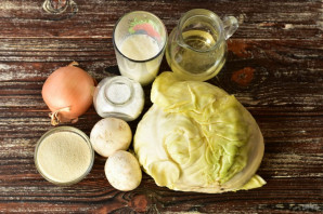 Капустная запеканка с грибами