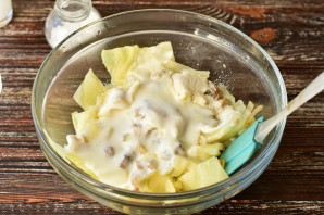 Капустная запеканка с грибами