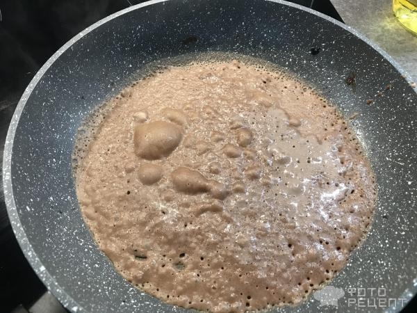 Рецепт: Шоколадные блины с творогом - нежные, ванильно-шоколадные