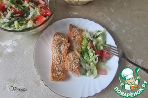 Запеченный лосось в соусе унаги Запеченный лосось в соусе унаги