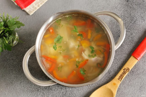 Диетический суп на курином бульоне