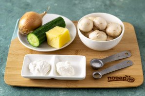 Салат из жареных грибов