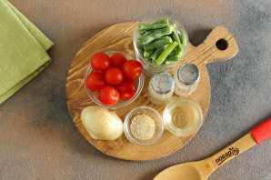 Постный салат из стручковой фасоли