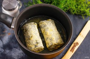 Жареные роллы с курицей