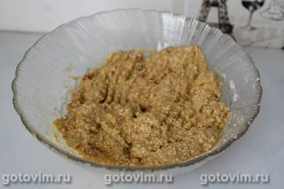 Овсяноблин с творожным сыром, ветчиной и зеленью