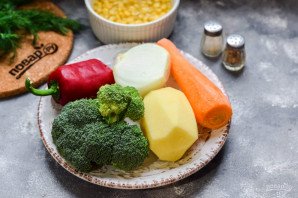 Суп с брокколи и кукурузой