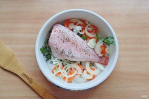 Морской окунь в пароварке Морской окунь в пароварке