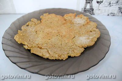 Овсяноблин с творожным сыром, ветчиной и зеленью