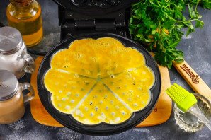 Омлет в вафельнице Омлет в вафельнице