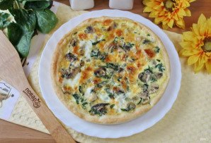 Киш с грибами и шпинатом Киш с грибами и шпинатом