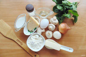 Киш с грибами и шпинатом Киш с грибами и шпинатом