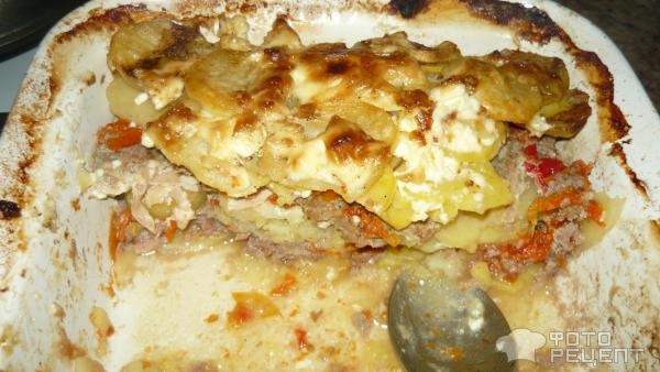 Рецепт: Мясо по-французски со свининой - С замороженными помидорами!