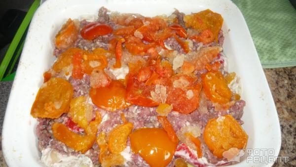 Рецепт: Мясо по-французски со свининой - С замороженными помидорами!