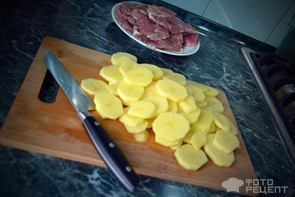 Рецепт: Мясо по-французски со свининой - В духовке