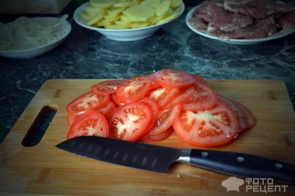 Рецепт: Мясо по-французски со свининой - В духовке