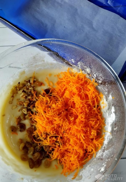 Рецепт: Морковное пирожное - с творожным кремом. Готовимся к Пасхе.