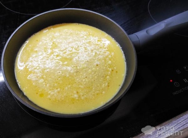 Рецепт: Омлет на сковороде - пышный омлет перевертыш!