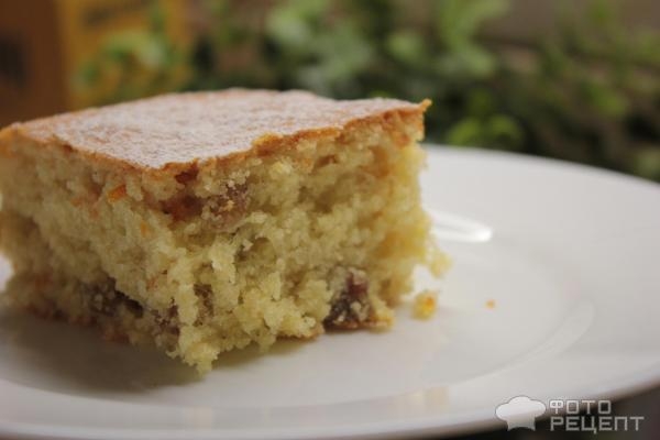 Рецепт: Постный пирог с апельсинами - И изюмом