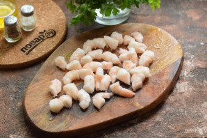 Тальятелле с креветками в сливочном соусе