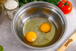 Блинный торт с ветчиной и сыром