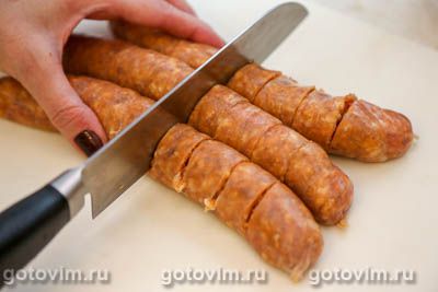 Колбаски для жарки с овощами и сыром на шпажках Колбаски для жарки с овощами и сыром на шпажках