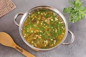 Грибной суп с нутом