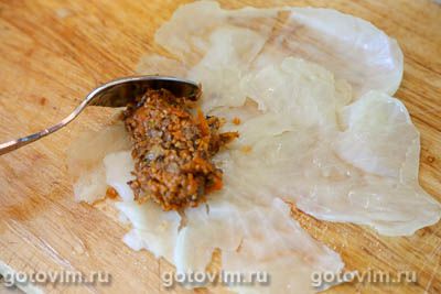 Пирог из голубцов с пшеничной кашей, грибами и овощами 