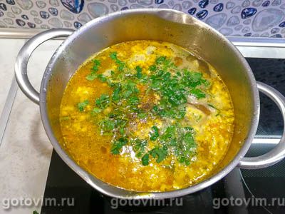 Куриный суп с овощами и вареным яйцом Куриный суп с овощами и вареным яйцом