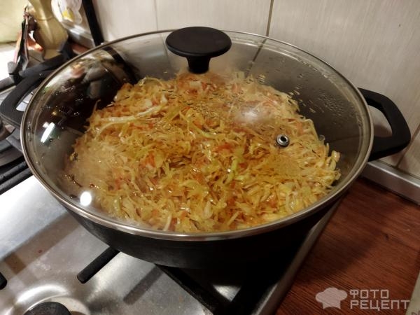 Рецепт: Капуста тушеная с овощами - и молоком и копчённой паприкой Рецепт: Капуста тушеная с овощами - и молоком и копчённой паприкой