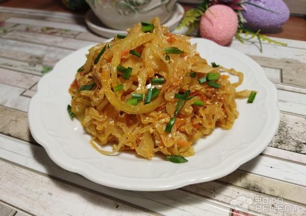 Рецепт: Капуста тушеная с овощами - и молоком и копчённой паприкой Рецепт: Капуста тушеная с овощами - и молоком и копчённой паприкой