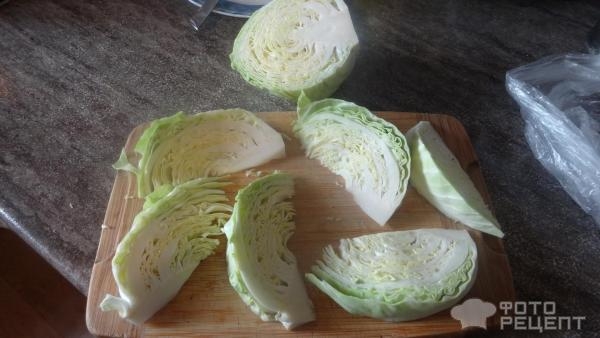 Рецепт: Молодая капуста, слайсы в сухарях - Нежное,вкусное блюдо.