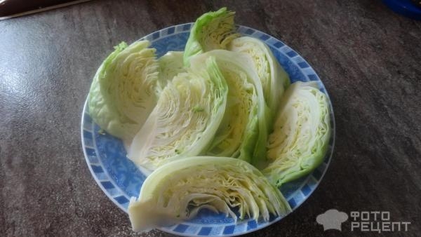 Рецепт: Молодая капуста, слайсы в сухарях - Нежное,вкусное блюдо.