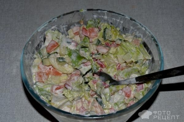 Рецепт: Овощной салат "Славянский" - лёгкий и вкусный