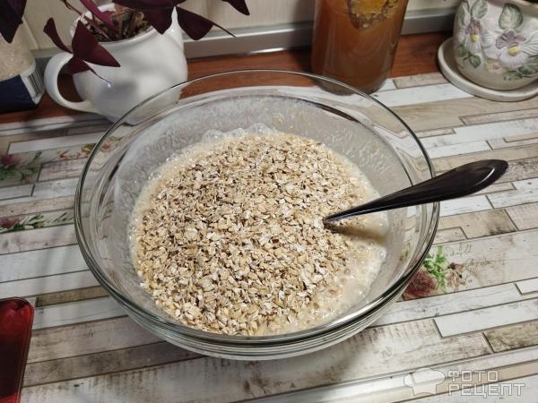 Рецепт: Овсяные кексы - с яблочным повидлом, когда нет куриных яиц, сахара и муки