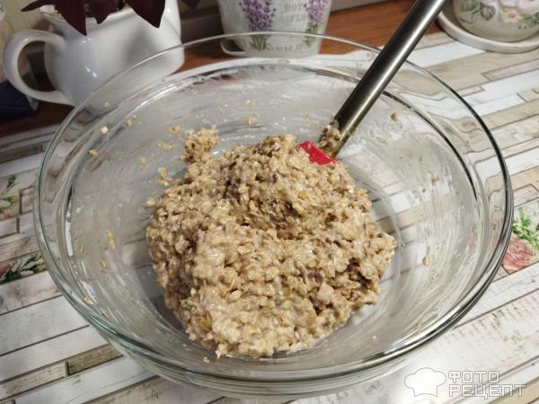 Рецепт: Овсяные кексы - с яблочным повидлом, когда нет куриных яиц, сахара и муки