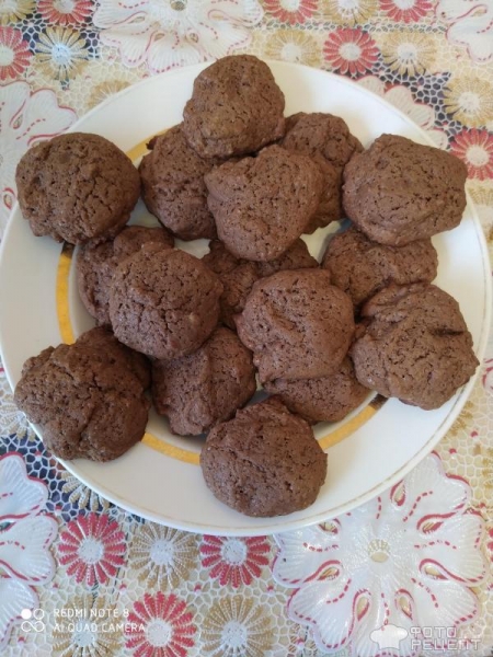 Рецепт: Печенье шоколадное - За 7 минут!