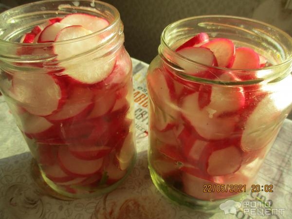Рецепт: Редис маринованный - с чесноком