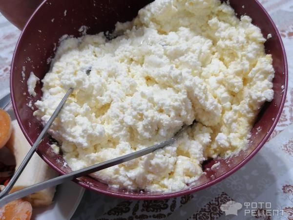 Рецепт: Запеканка творожно-фруктовая - без сахара