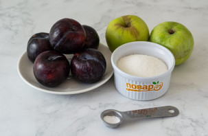 Яблочное пюре со сливами на зиму