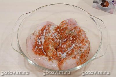 Куриное филе, запечённое в сливках