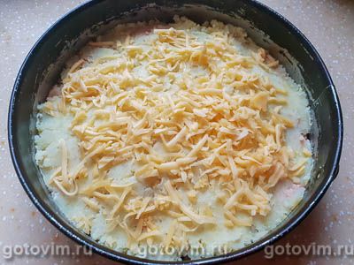 Запеканка из картофельного пюре с куриным фаршем Запеканка из картофельного пюре с куриным фаршем