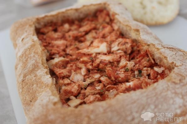 Рецепт: Чиабатта с начинкой - с беконом и сыром