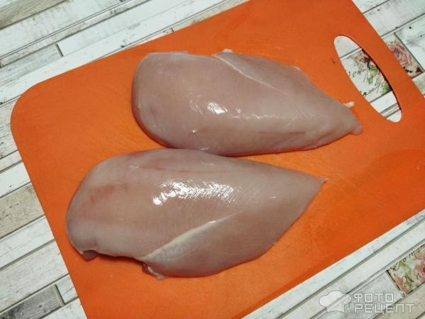 Рецепт: Куриное филе со стручковой фасолью - под творожной заливкой в духовке