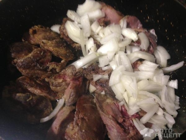 Рецепт: Печень куриная с яблоками - В моем исполнении.