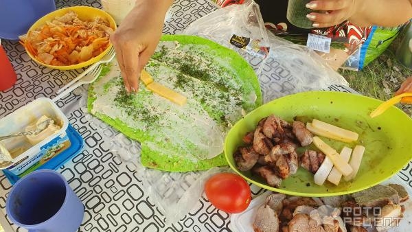 Рецепт: Рулеты из лаваша с начинкой - шаурма на мангале или "если надоел шашлык"