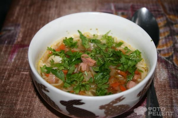 Рецепт: Супчик из сарделек - вермишелевый