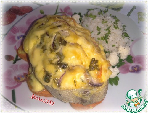 Запечённый стейк трески с морковью