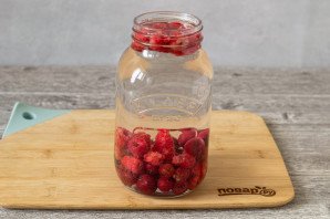 Компот из крыжовника с малиной